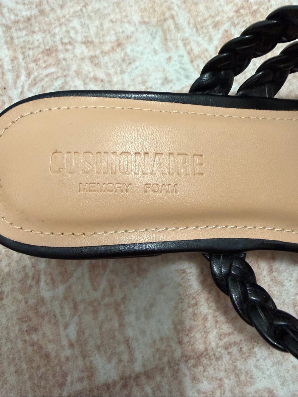Cushionaire Newton Black Braided Strap Slide Sandals Size 9 - Picture 6 of 8